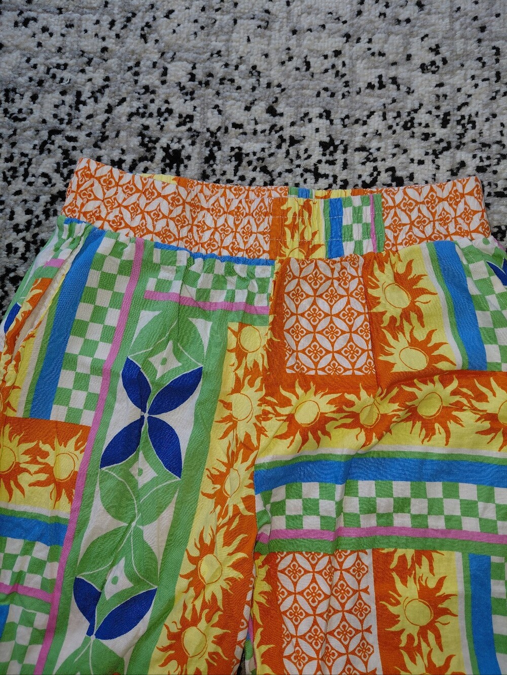 Christian Siriano New York Patchwork Wide Leg Pants Medium | Colorful Boho CC - Picture 5 of 10